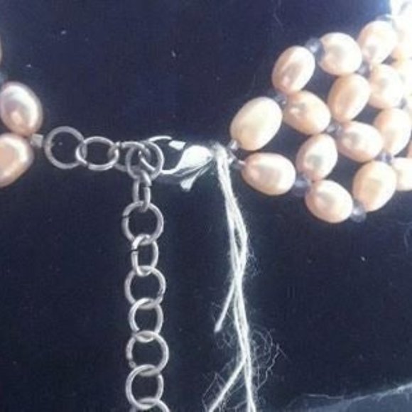 Handmade Peach Pearl Iolite Choker Z527 - Picture 3 of 5